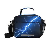 siphylline Blue Lightning splendida borsa per il pranzo per ragazzi regolabile grande borsa per il pranzo con tracolla ragazzo scuola