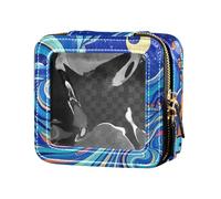siphylline Blue Magic Star and Moon Cute Makeup Case Bag Trasparente Impermeabile Viaggio Toiletry Bag Organizzatore di Trucco per Viaggio, Stella magica blu e luna, 1 size