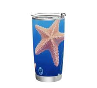 siphylline Blue Sea Starfish Bottiglia d'acqua isolata in acciaio inossidabile resistente alle perdite Tazza da caffè Flip con coperchio per caffè riutilizzabile bicchiere da 20 once