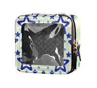 siphylline Blue Stars Dot Giallo Trasparente Trucco Borse Viaggio Toiletry Bag Portatile Make Up Organizzatore per Viaggio, stelle blu puntino giallo, 1 size