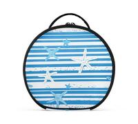 siphylline Blue White Starfish Cosmetics, borsa verticale autoportante grande per cosmetici per le donne con divisori regolabili 28,9 cm