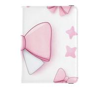 siphylline Blush e bianco San Valentino Bow Custodia per passaporto in pelle portafoglio porta passaporto custodia per documenti organizer accessori impermeabile