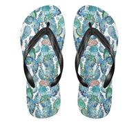 siphylline Boho Cactus Paisley Topaz infradito in gomma mens cuscino flop per le donne per lo yoga, Boho Cactus Paisley Topazio, Large