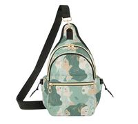 siphylline Borsa a tracolla da donna, antifurto, per adolescenti, zaino da viaggio, sport, verde, gemini, carino, anime, ragazza