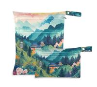 siphylline Borsa asciutta impermeabile lavabile 2 Pack sacchetto bagnato per costume da bagno con maniglie per piscina, viaggio Mountian Beauty Landscape