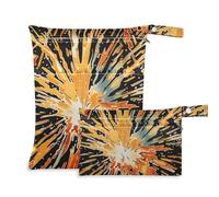 siphylline Borsa con cerniera per asilo nido Confezione da 2 elementi essenziali da viaggio per volare con maniglie per il bagno, palestra Multicolore Explosion Sparks