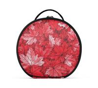 siphylline Borsa cosmetica verticale con foglia d'acero rossa Canada, autoportante, elegante, borsa per il trucco da donna, con divisori regolabili, 27,9 cm