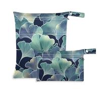 siphylline Borsa impermeabile bagnata asciutta confezione da 2 sacchetti bagnati per costume da bagno con manici per il bagno, bagno foglie d'acero blu modello