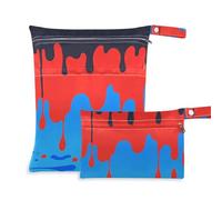 siphylline Borsa impermeabile impermeabile, confezione da 2 elementi essenziali da viaggio per bambini con manici per yoga, piscina Pigmento fluente Nero Rosso Blu
