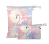 siphylline Borsa impermeabile per il nuoto, confezione da 2 elementi essenziali da viaggio per volare con manici per spiaggia, spiaggia Blush Swan