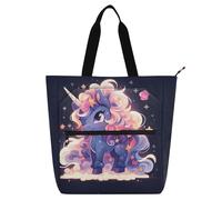 siphylline Borsa per libri artistica per bambini, ragazzi e ragazze, divertente unicorni alla moda, robusta borsa per la spesa con cerniera per la scuola, lo shopping, la spesa