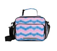 siphylline Borsa portapranzo irregolare tie-dye in azzurro per ragazze con tasca laterale borsa termica con tracolla per adulti lavoro