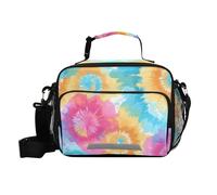 siphylline Borsa portapranzo regolabile con motivo esplosione di colore tie-dye con tracolla per insegnanti universitari