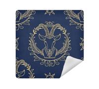 siphylline Borse da viaggio Panno Portatile Viaggio Toiletry Organizer Wrap 13.8 X 13.8 Wrapper Per Articoli Da Toeletta, oro segno zodiacale astrologia blu navy, 13.8x13.8in
