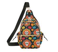 siphylline Borse laterali da donna a tracolla alla moda zaino laterale da uomo per viaggio,Incontri Mexico Cinco De Mayo Skull