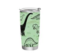 siphylline Bottiglia d'acqua verde Primitive Dinosaur in acciaio inox coperchio tazze da viaggio per casa, ufficio o auto 20 once bicchiere da caffè 20 once