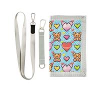 siphylline Bracciale in rilievo orso amore farfalla perline portafogli trifold per gli uomini clip di denaro per le donne portafogli minimalisti per gli uomini clip di denaro con cordino, Bracciale