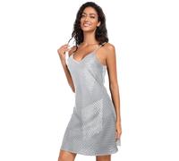 siphylline Camicia da notte da donna camicia da notte loungewear per le donne, Argento Debolezza Acqua Texture, M