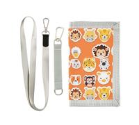 siphylline Carino Cartoon Animal Personalizzato trifold mens piccolo portafoglio per le donne Trendy titolare della carta portafoglio per gli uomini con cordino, Simpatico animale del fumetto