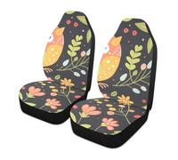 siphylline Carino Cartoon Fiori e Uccelli Decorativi Seat Cover per Camion Carino Coprisedili Impermeabile fundas de auto para asiento Set di 2
