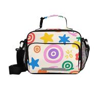 siphylline Carino Colorful Star Cerchi Borse Pranzo per Ragazze Borse Isolate Portatile con Tracolla Lady Outdoor