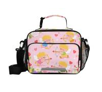 siphylline Carino e cartone animato rosa Cupido Lunch Box regolabile Grande Tote Bag con tracolla Teenager Cucina