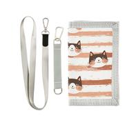 siphylline Carino Meow Cats Arancione trifold portafoglio trifold per gli uomini per regalo di compleanno minimalista mens trifold portafoglio con cordino, carino miao gatti arancione, 1 size