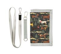 siphylline Cartone animato Cane e Albero Carino portafoglio trifold clip di denaro per gli uomini per il regalo di compleanno Trendy mens portafoglio da viaggio con cordino, cartone animato, cane, e