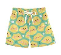 siphylline Cartoon Carino Pollo Giallo Verde Beach Shorts Elastico Board Shorts Nuoto 3-14Y, Cartone animato Carino Pollo Giallo Verde, 4 anni