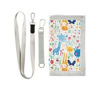 siphylline Cartoon Cute Animals Funny trifold uomini portafoglio per viaggio pop portafoglio per gli uomini con cordino, cartone animato, carino, animali, divertente, 1 size