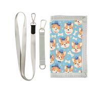 siphylline Cartoon Cute Hat animale Cane Bone Motifs trifold uomini portafoglio regali per giovani unici portafogli tasca con cordino, cartoni animati carino cappello animale cane osso motivi, 1 size