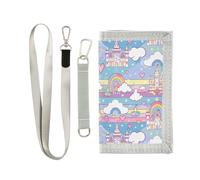 siphylline Castle Princess Cartoon portafoglio a tre ante clip per gli uomini per le donne Portafoglio da uomo alla moda con cordino, Castello, cartone animato principessa, 1 size