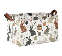 siphylline Cestini portaoggetti in stile retrò, con coniglietti pasquali, grandi, pieghevoli, con manici, cubi portaoggetti per camera da letto, ufficio, armadio, vestiti, camera dei bambini