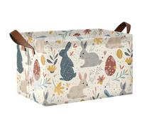 siphylline Cestini portaoggetti in tessuto con coniglietti pasquali, decorativi, pieghevoli, con manici, cubi per scaffali, armadi, cassetti