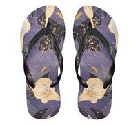 siphylline chic bianco viola Calla giglio vintage gomma donne flip flop uomini di sostegno flip per le vacanze, Chic Bianco Viola Calla Lily Vintage, X-Small