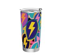 siphylline Colorato Cartoon Fulmine In Acciaio Inox tazze da caffè da viaggio con coperchi Coperchio tazze da caffè con coperchi per viaggio carino 20oz bicchiere da caffè 20oz