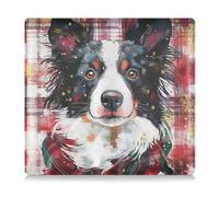 siphylline Custodia a portafoglio per documenti, carte, patente, in pelle sintetica di poliuretano, con motivo a quadri colorati con cane di bufalo, Colorato Cane Buffalo Plaid, 1 size