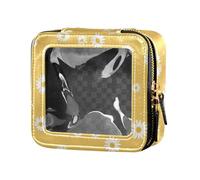 siphylline Daisy Yellow Simple Flowers Clear Travel Makeup Bag Travel Toiletry Bag Mini contenitori per il trucco per viaggiare, fiori semplici gialli margherite, 1 size