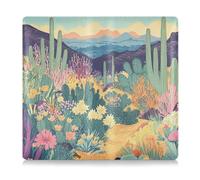 siphylline Desert with Cactus Blooming Flowers PU Leather Car Registration & Insurance Card Holder Glove Box Organizzare per ID, patente di guida, chiavi di contatto schede informative