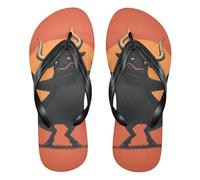 siphylline divertente animale toro danza gomma uomini infradito morbido donna flip per la casa, Divertente animale Bull Dancing, XX-Large