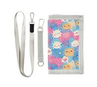 siphylline Divertente cartone animato carino mostro trifold portafoglio con fermasoldi per carte di credito unico tri fold portafoglio per gli uomini con cordino, Divertente cartone animato carino