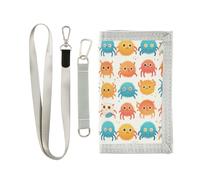 siphylline Divertente Cartoon Cute Monster trifold Money clip per regalo di compleanno borsa in nylon con cordino, Divertente cartone animato carino mostro, 1 size