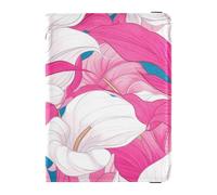 siphylline Elegante portafoglio vintage in pelle rosa e bianco con porta passaporto e carte di vaccino, porta passaporto combinato con scomparto per carte di vaccino, impermeabile