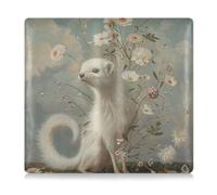 siphylline Ermine Flowers - Custodia a portafoglio in pelle PU con porta tessere, essenziale, per qualsiasi auto, camion, moto, rimorchio o barca