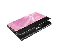 siphylline Fantasy Blush Planet Animation Aesthetics Tasca porta biglietti da visita ultrasottile con porta carte in pelle e acciaio inossidabile per donne o uomini