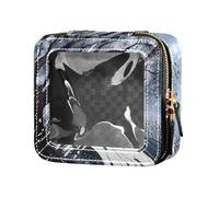 siphylline Fierce Wind Torrenziale Pioggia Trasparente Piccola Borsa Trucco per Borsa Borsa da toilette con Cerniera Borsa per la Cura della Pelle per Volare, Pioggia torrenziale vento feroce, 1 size