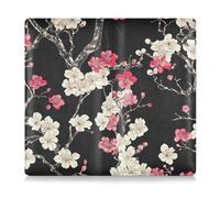 siphylline Fiore rosso e bianchi elegante pelle PU Car Registrazione & Assicurazione Card Holder Car Essentials per carte, documento essenziale patente di guida, FIORE rosso e bianchi eleganti, 1 size