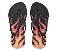 siphylline fluente fuoco arancione giraffa flip in gomma flop uomini Quick-Dry flip per spiaggia, Giraffa arancione fuoco fluente, X-Large