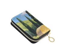 siphylline Giallo Autunno Fields Fields porta carte di credito portafoglio in pelle Con 9 slot per carte RFID Blocco maschile & casi di identificazione con cerniera