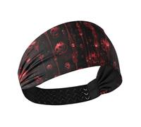 siphylline Gocce d'acqua gotiche rosso scuro antiscivolo fascia da baseball testa elastica per le donne per allenamenti trucco palestra palestra